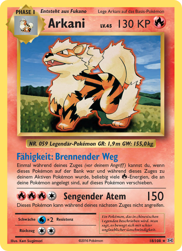 Arkani 18 — Evolutions (German Pokémon TCG card)
