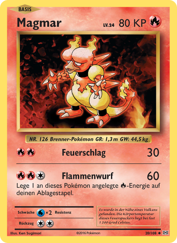 Magmar 20 — Evolutions (German Pokémon TCG card)