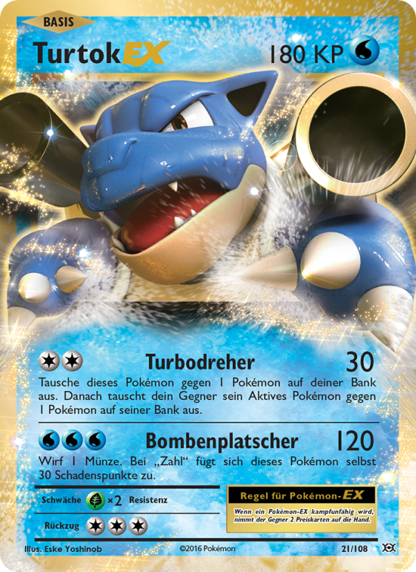 Turtok EX 21 — Evolutions (German Pokémon TCG card)
