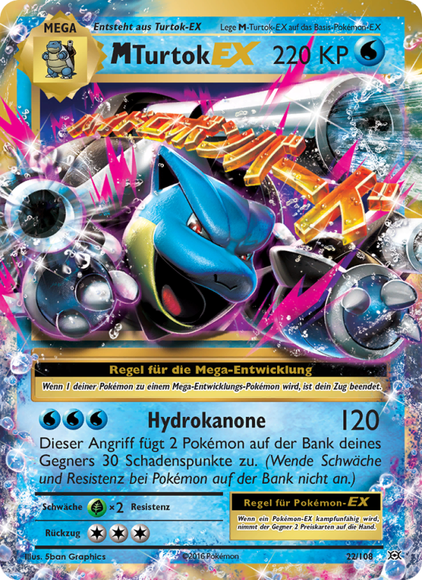 M-Turtok EX 22 — Evolutions (German Pokémon TCG card)