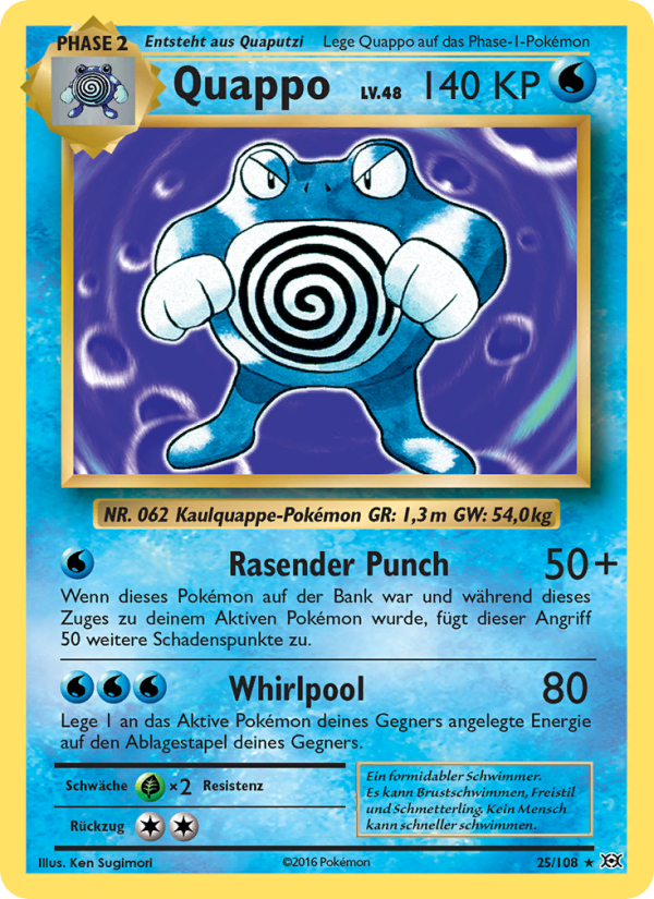 Quappo 25 — Evolutions (German Pokémon TCG card)