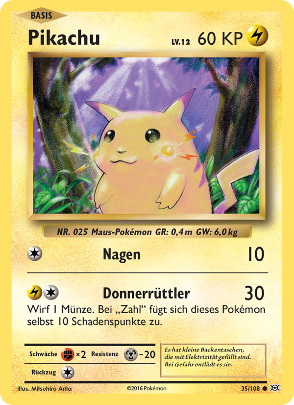 Pikachu 35 — Evolutions (German Pokémon TCG card)