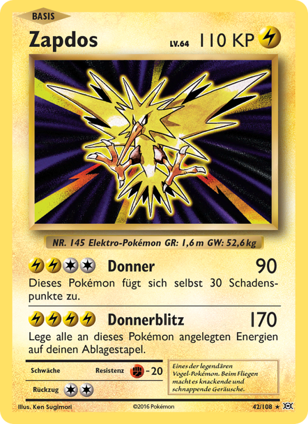 Zapdos 42 — Evolutions (German Pokémon TCG card)