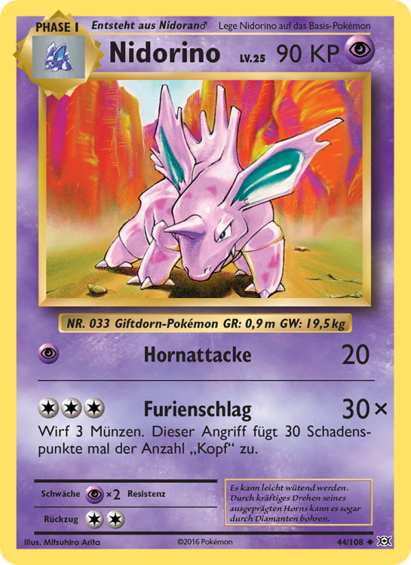 Nidorino 44 — Evolutions (German Pokémon TCG card)