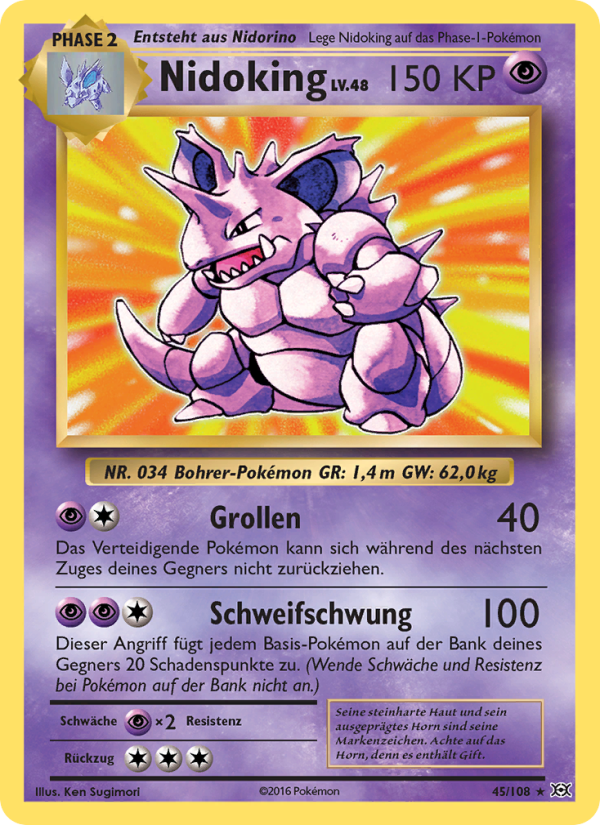 Nidoking 45 — Evolutions (German Pokémon TCG card)