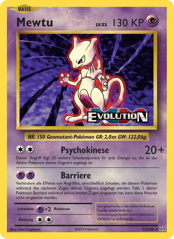Mewtu 51 — Evolutions (German Pokémon TCG card)