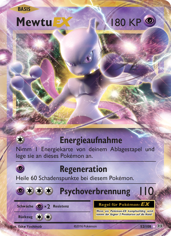 Mewtu EX 52 — Evolutions (German Pokémon TCG card)
