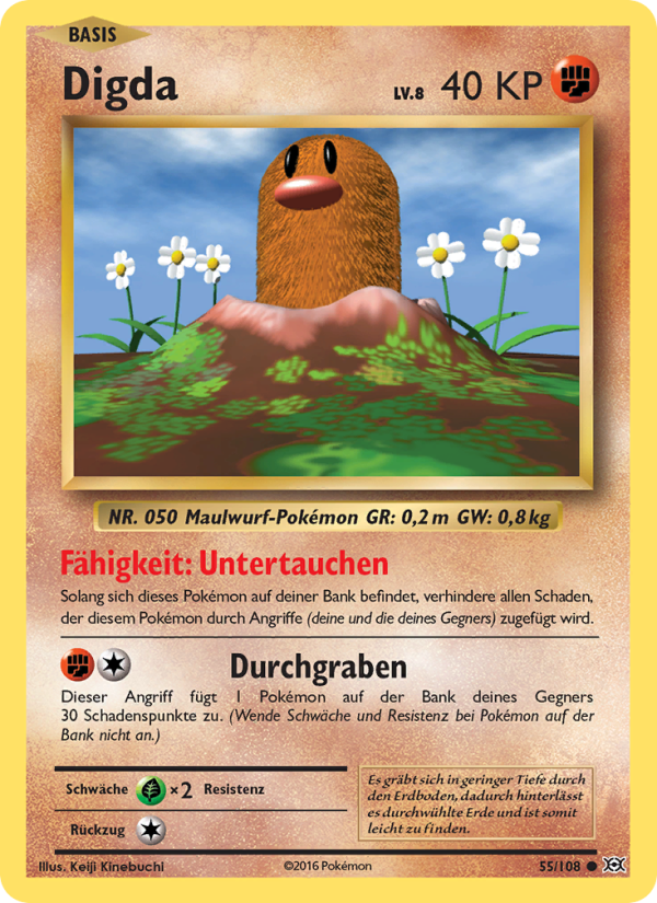 Digda 55 — Evolutions (German Pokémon TCG card)