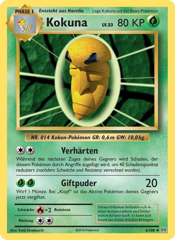 Kokuna 6 — Evolutions (German Pokémon TCG card)