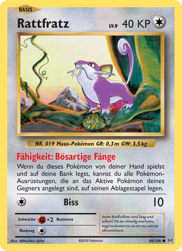 Rattfratz 66 — Evolutions (German Pokémon TCG card)