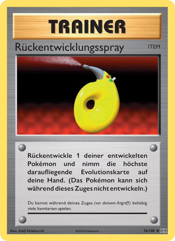 Rückentwicklungsspray 76 — Evolutions (German Pokémon TCG card)
