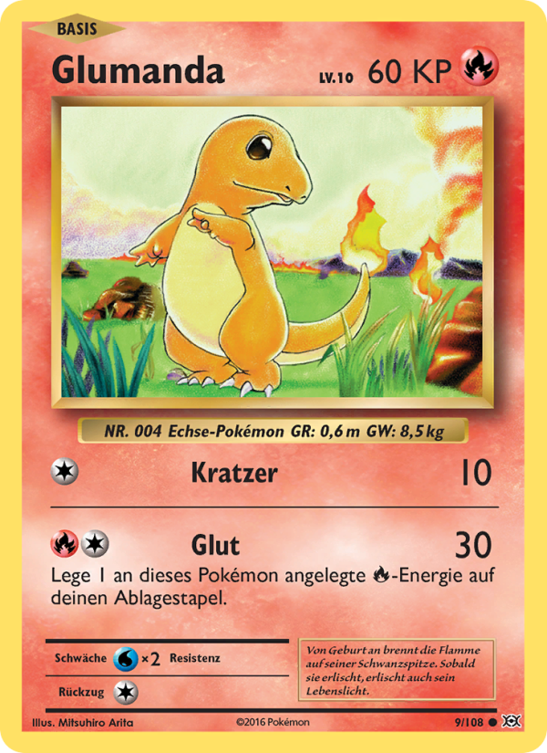 Glumanda 9 — Evolutions (German Pokémon TCG card)