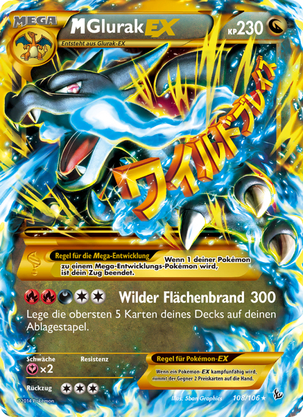 M-Glurak EX 108 — Flashfire (German Pokémon TCG card)