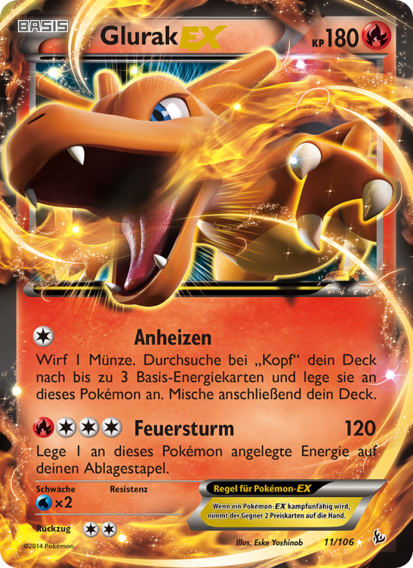 Glurak EX 11 — Flashfire (German Pokémon TCG card)