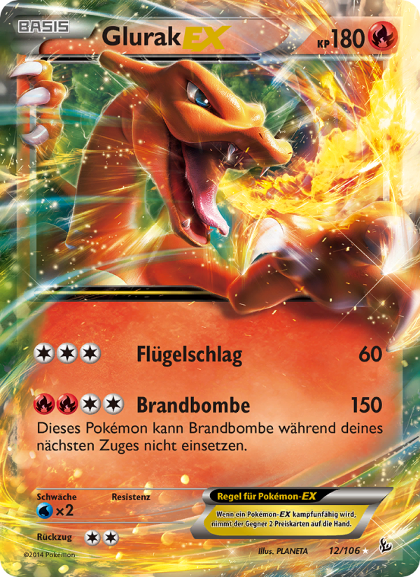 Glurak EX 12 — Flashfire (German Pokémon TCG card)