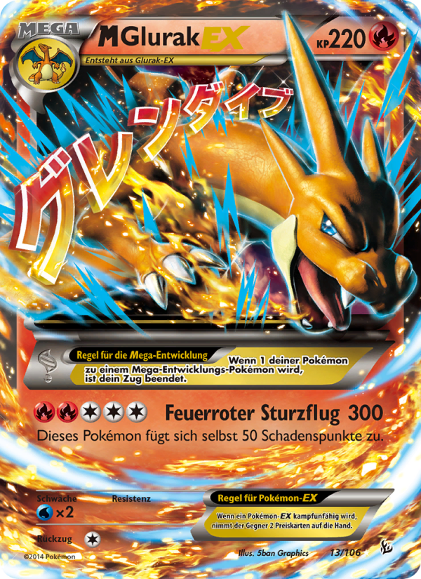 M-Glurak EX 13 — Flashfire (German Pokémon TCG card)