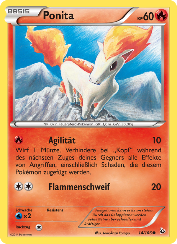 Ponita 14 — Flashfire (German Pokémon TCG card)