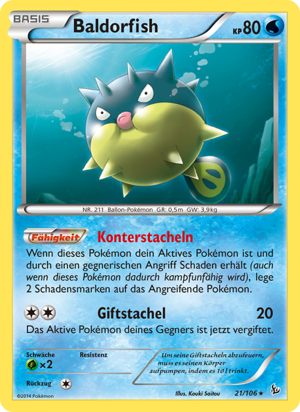 Baldorfish 21 — Flashfire (German Pokémon TCG card)