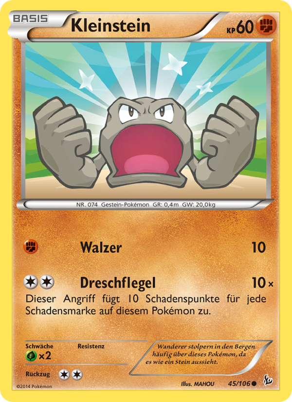 Kleinstein 45 — Flashfire (German Pokémon TCG card)