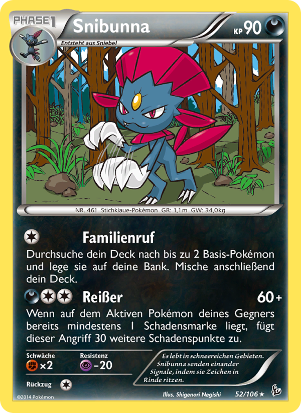 Snibunna 52 — Flashfire (German Pokémon TCG card)