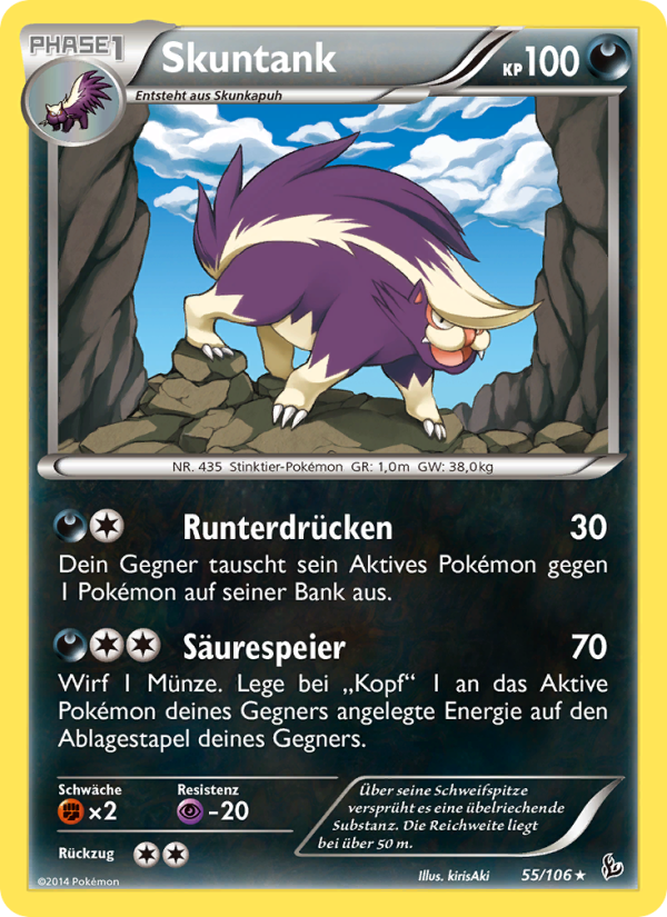 Skuntank 55 — Flashfire (German Pokémon TCG card)