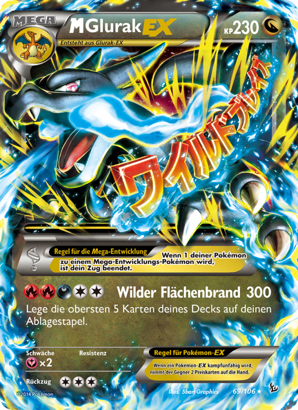M-Glurak EX 69 — Flashfire (German Pokémon TCG card)
