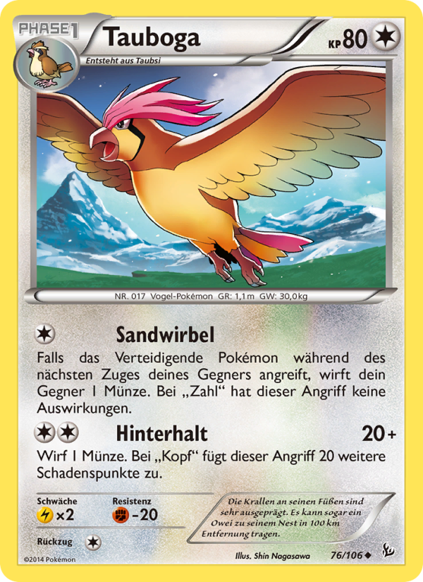 Tauboga 76 — Flashfire (German Pokémon TCG card)