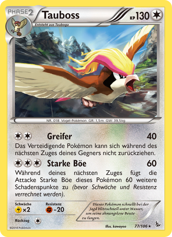 Tauboss 77 — Flashfire (German Pokémon TCG card)