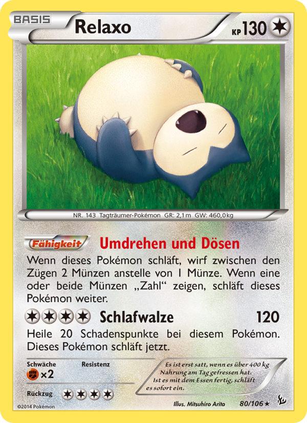 Relaxo 80 — Flashfire (German Pokémon TCG card)