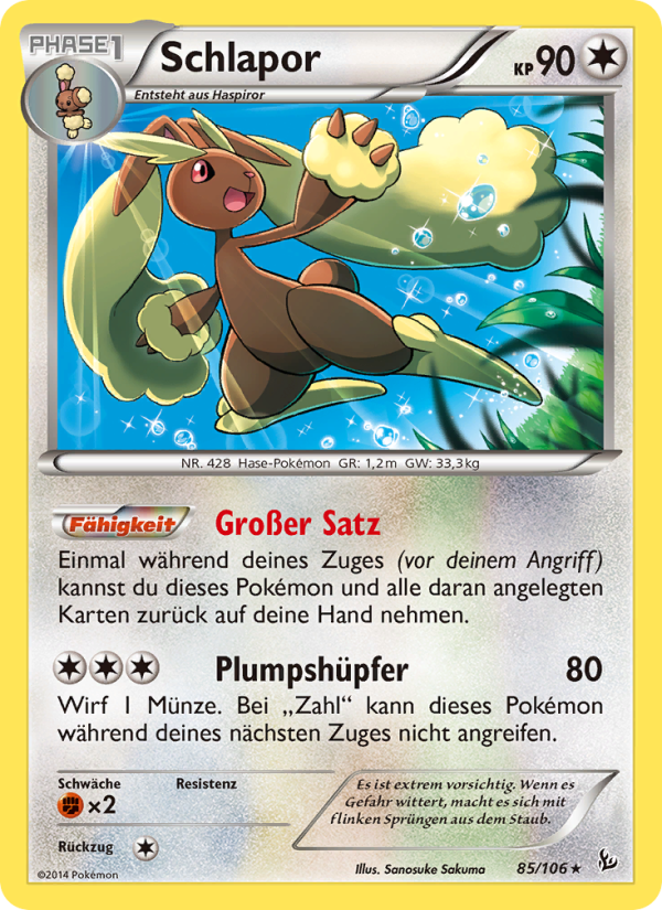 Schlapor 85 — Flashfire (German Pokémon TCG card)