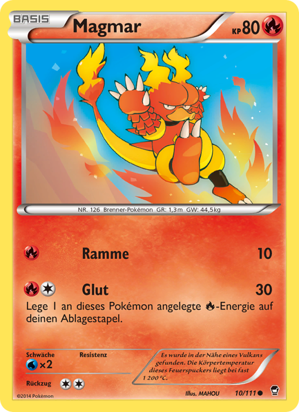 Magmar 10 — Furious Fists (German Pokémon TCG card)