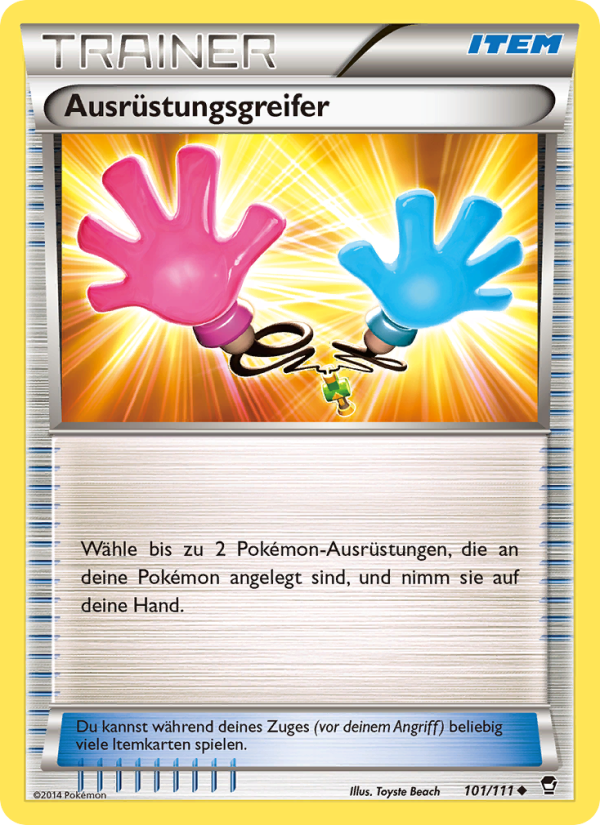 Ausrüstungsgreifer 101 — Furious Fists (German Pokémon TCG card)