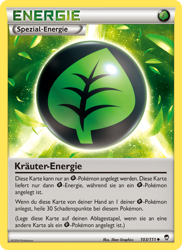 Kräuter-Energie 103 — Furious Fists (German Pokémon TCG card)