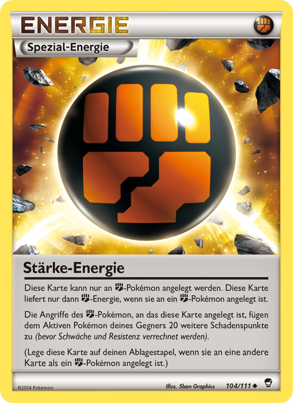 Stärke-Energie 104 — Furious Fists (German Pokémon TCG card)