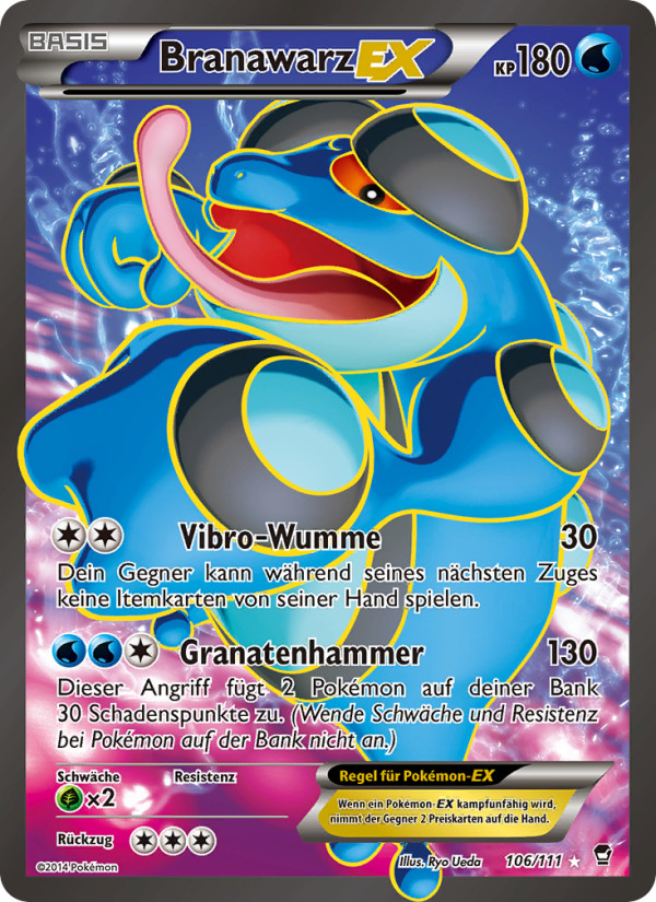 Branawarz EX 106 — Furious Fists (German Pokémon TCG card)