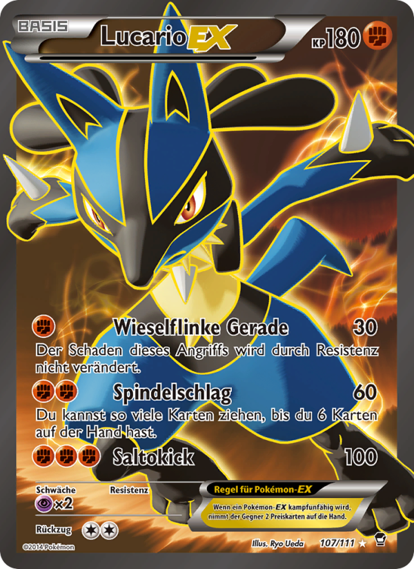 Lucario EX 107 — Furious Fists (German Pokémon TCG card)