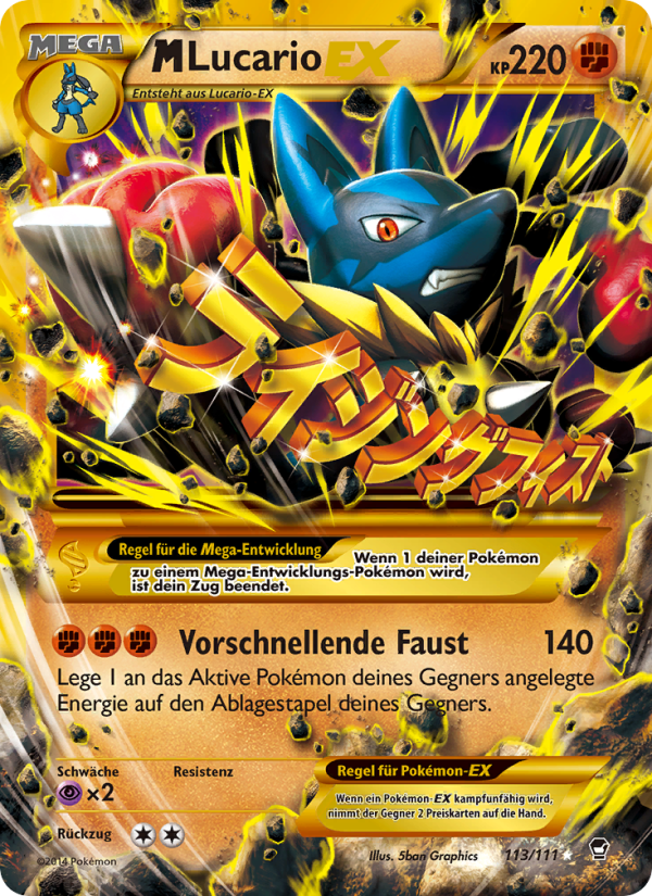 M Lucario EX 113 — Furious Fists (German Pokémon TCG card)