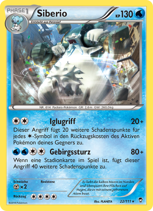 Siberio 22 — Furious Fists (German Pokémon TCG card)