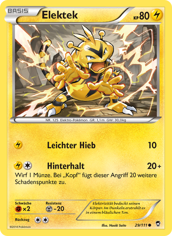 Elektek 29 — Furious Fists (German Pokémon TCG card)