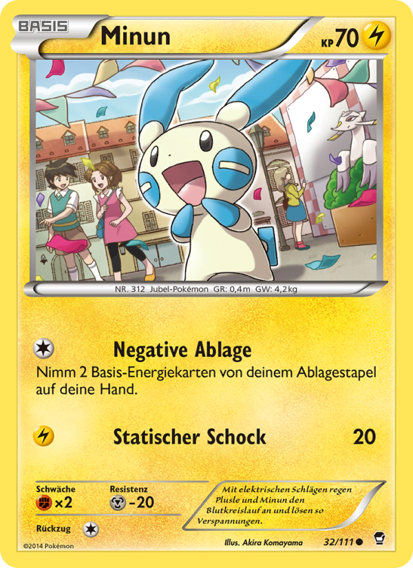 Minun 32 — Furious Fists (German Pokémon TCG card)