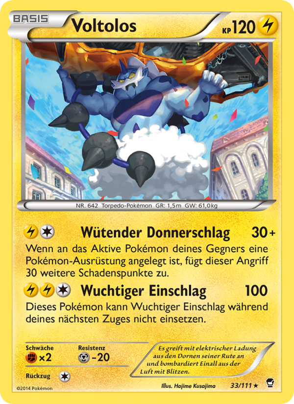 Voltolos 33 — Furious Fists (German Pokémon TCG card)