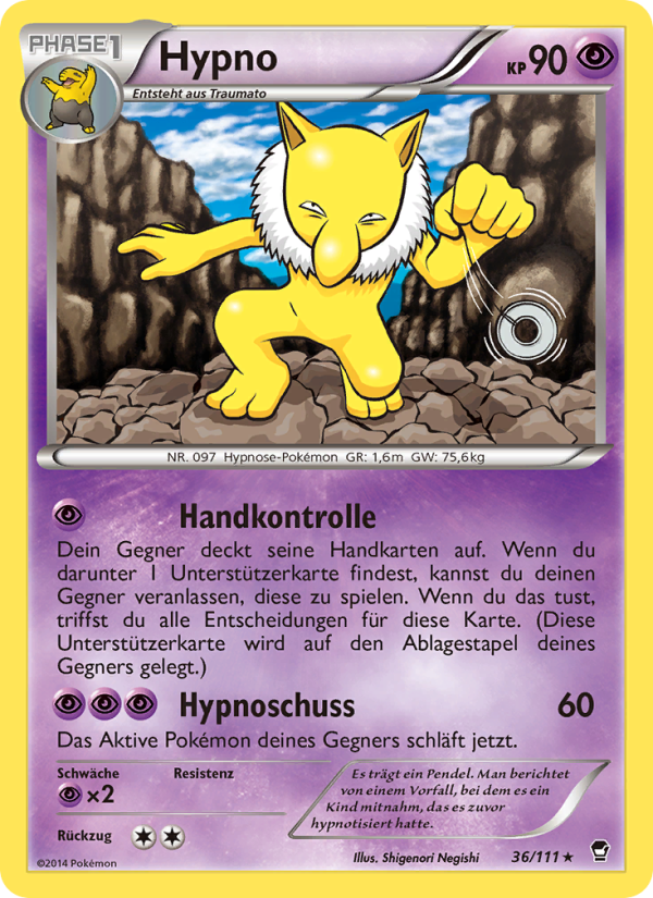 Hypno 36 — Furious Fists (German Pokémon TCG card)