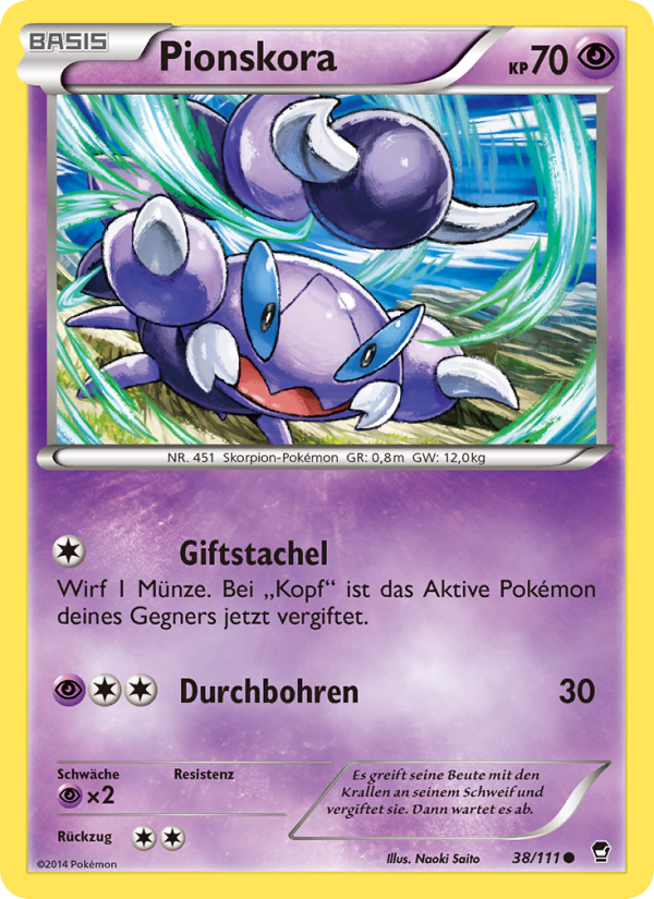 Pionskora 38 — Furious Fists (German Pokémon TCG card)