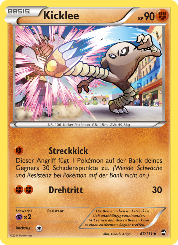 Kicklee 47 — Furious Fists (German Pokémon TCG card)