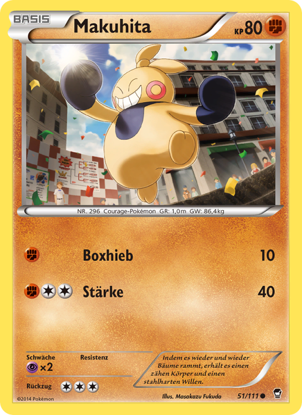 Makuhita 51 — Furious Fists (German Pokémon TCG card)