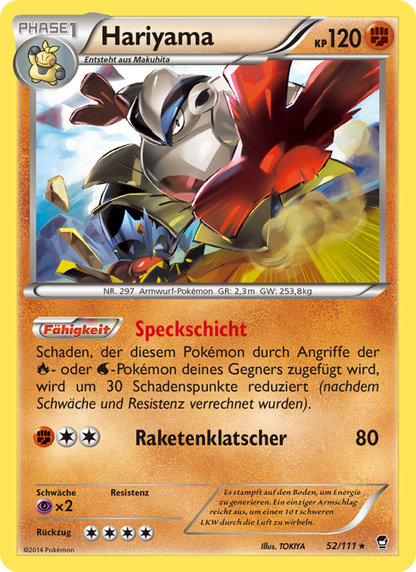 Hariyama 52 — Furious Fists (German Pokémon TCG card)