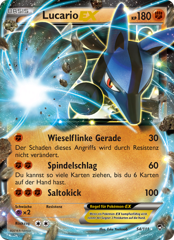 Lucario EX 54 — Furious Fists (German Pokémon TCG card)