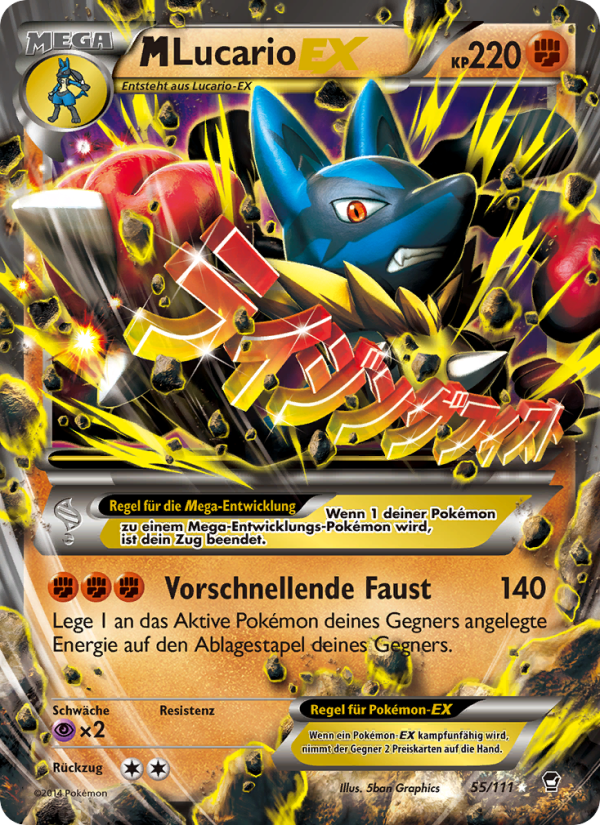 M Lucario EX 55 — Furious Fists (German Pokémon TCG card)
