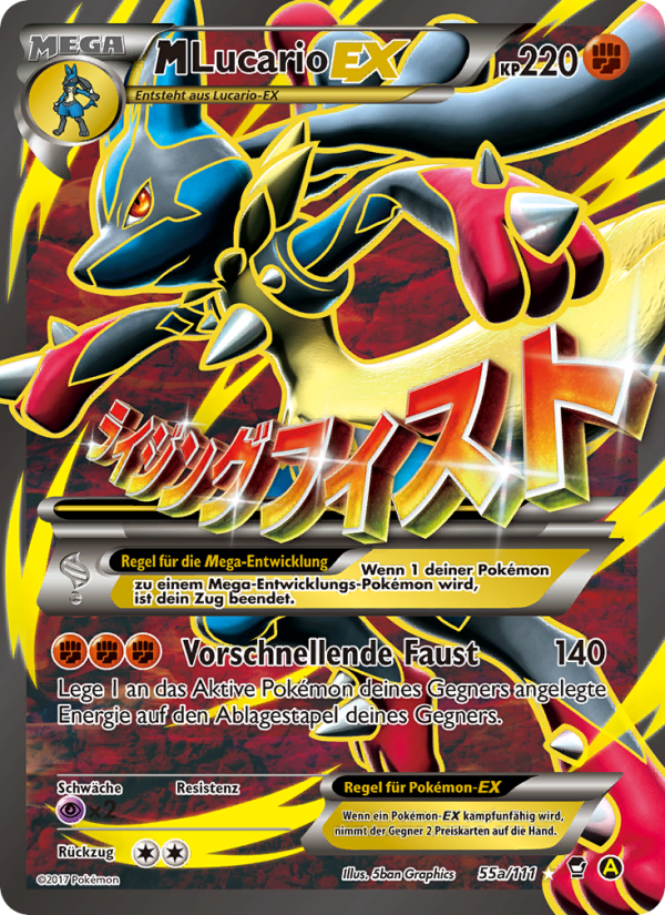 M Lucario EX 55a — Furious Fists (German Pokémon TCG card)