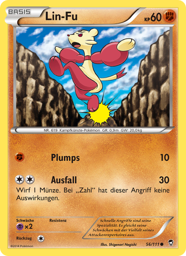 Lin-Fu 56 — Furious Fists (German Pokémon TCG card)